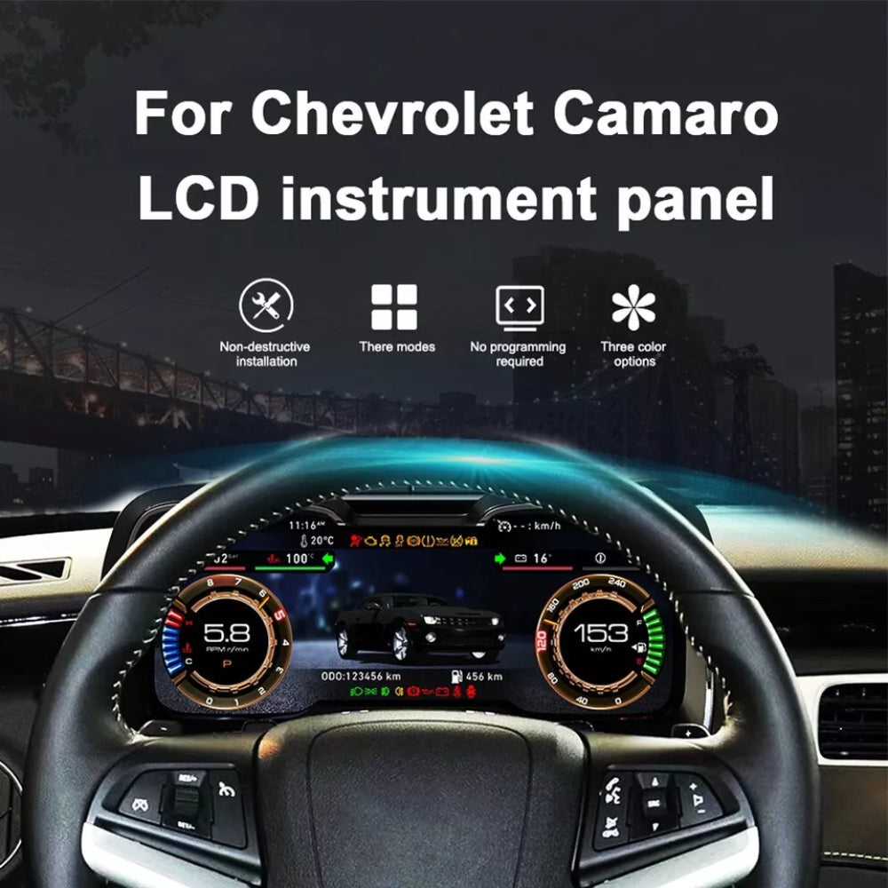 12.3" LCD Digital Dashboard Cluster For Chevrolet Camaro 2010-2015 Car Panel Speedometer Virtual Cockpit