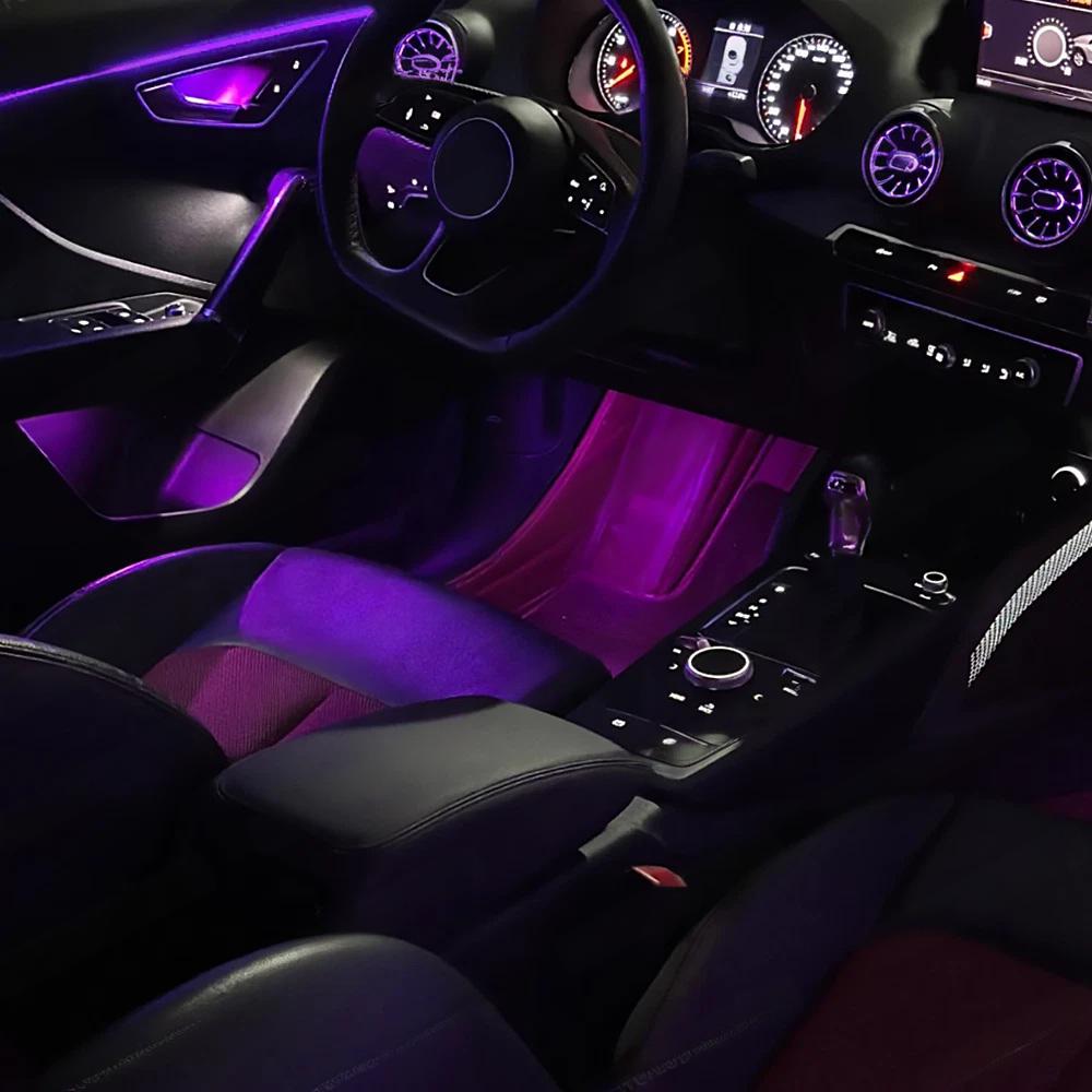 Upgrade 256 Colors Symphony or RGB Led Car Interior Ambient Lighting Decoration for Audi Q2 2019-2024 Atmosphere Strip Accessories