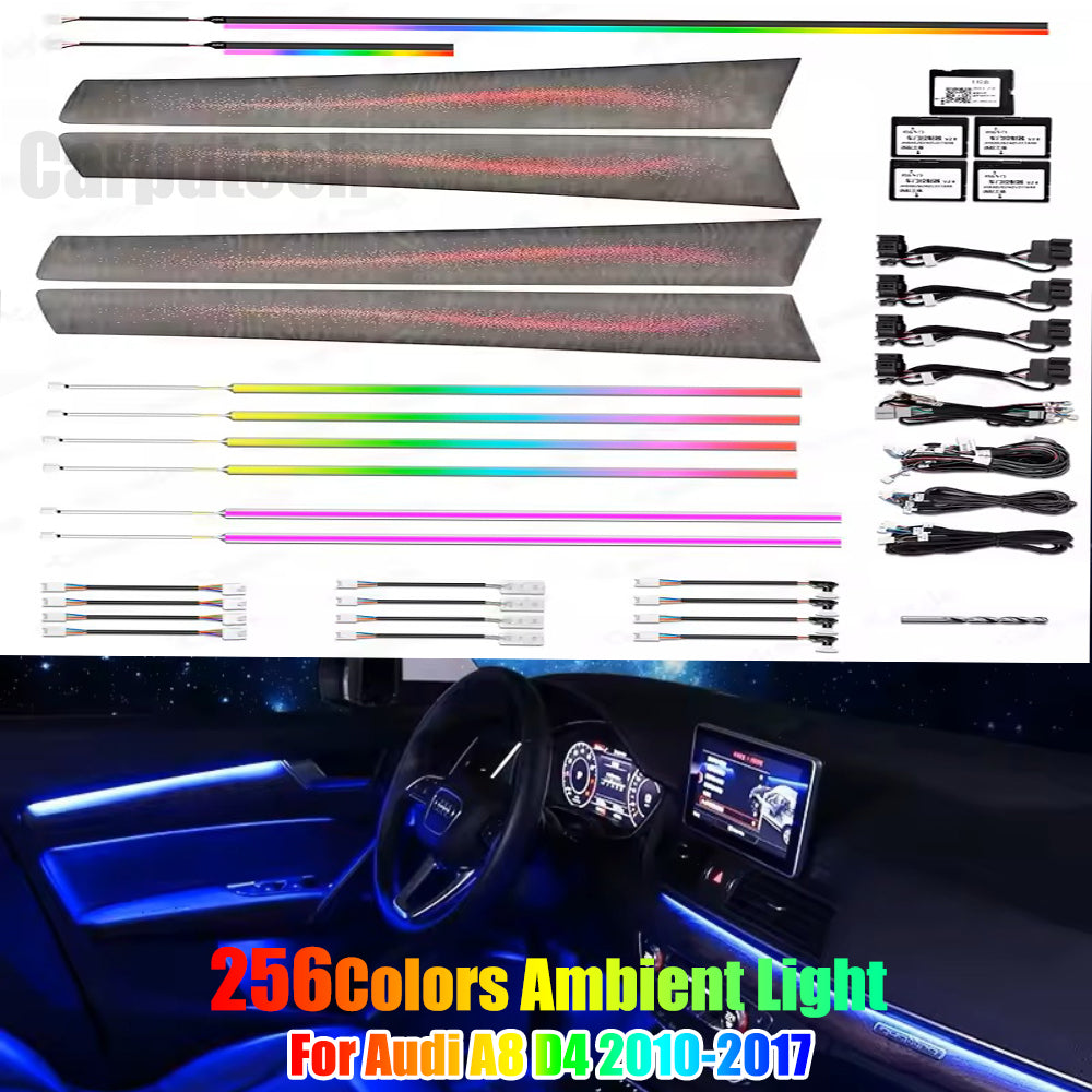 Upgrade 256 Colors Symphony Led Car Interior Ambient Lighting Decoration for Audi A8 D4 2010-2017 Atmosphere Strip Accessories