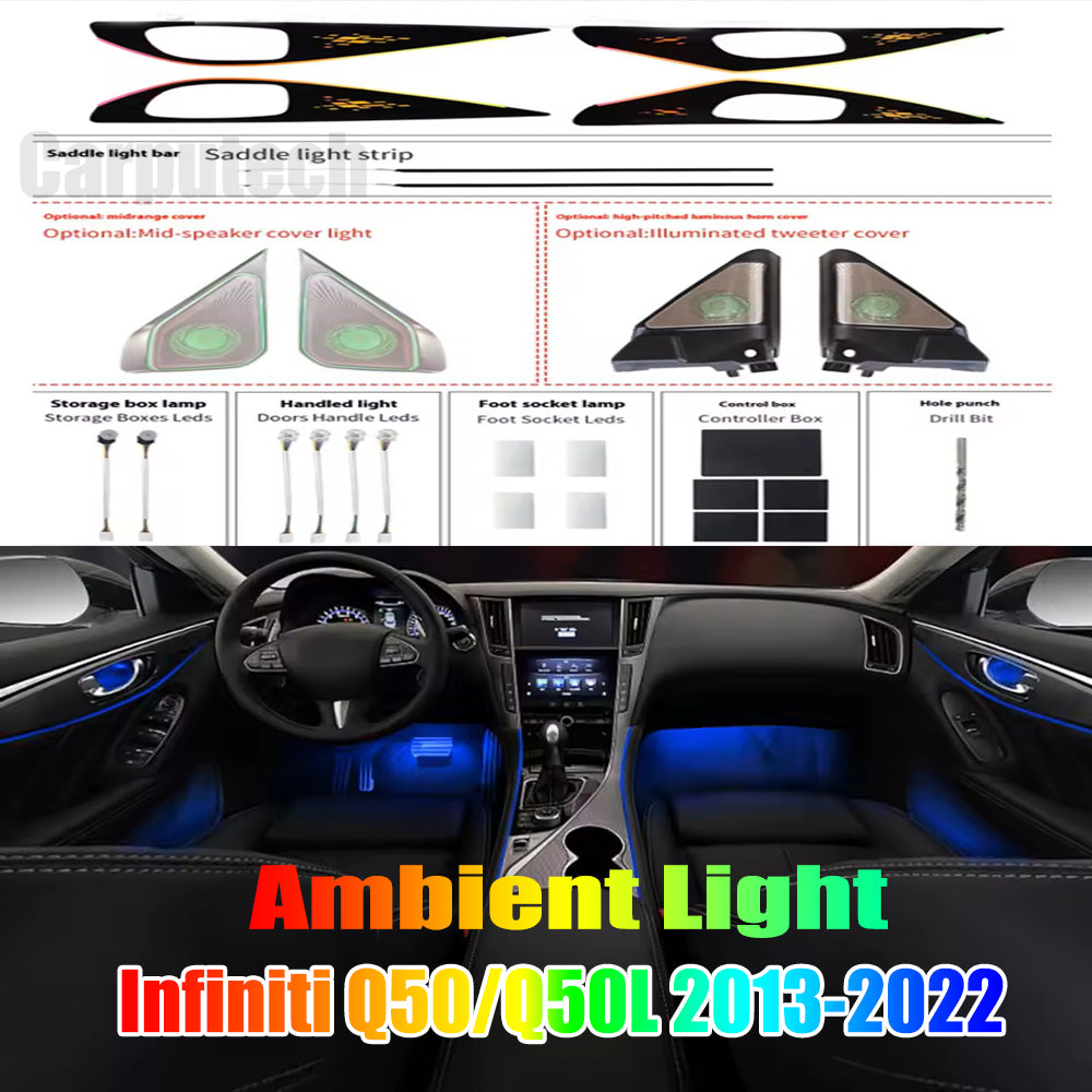 Car Interior Ambient Lighting for Infiniti Q50/Q50L 2013-2022 original style modification