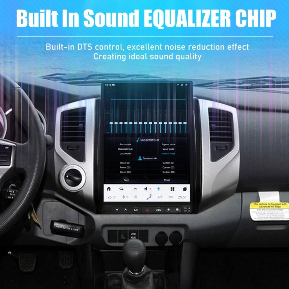 13.8" Qualcomm For Toyota Tacoma 2005-2015 Car Radio Stereo Carplay Upgrade Tesla Style Screen Android Auto GPS Navigation Multimedia Player