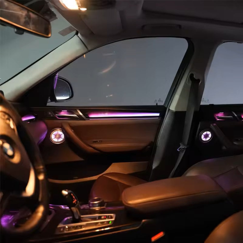 For BMW X3 X4 F25 F26 2012-2017 Upgrade 256 Colors Symphony Car Interior Ambient Lighting Air Vent Strip Accessories