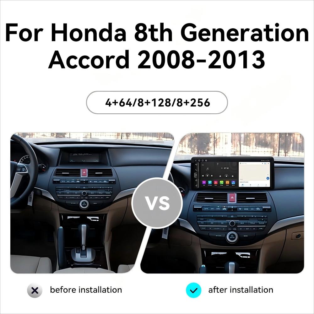 12.3 inch For Honda Accord 8th 2008-2013 Infotainment Navigation System Car Multimedia Touch Screen Head Unit Android 14 Car Radio GPS