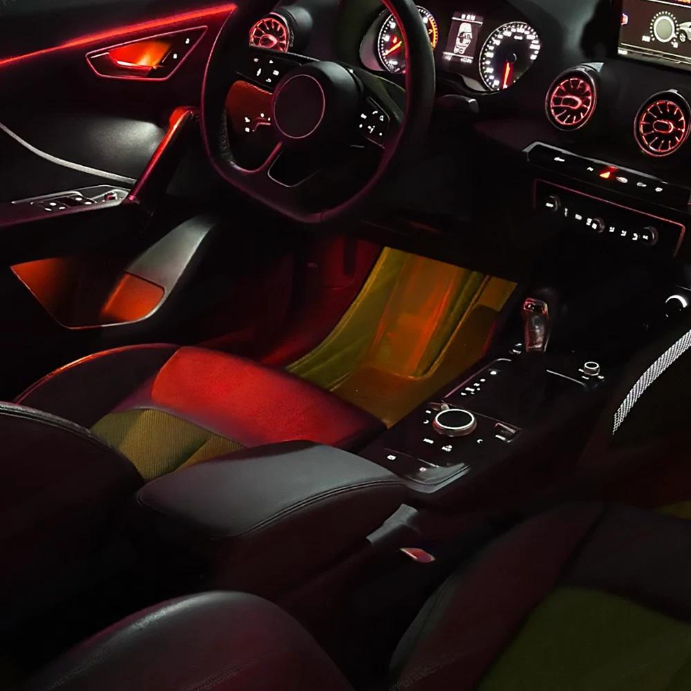 Upgrade 256 Colors Symphony or RGB Led Car Interior Ambient Lighting Decoration for Audi Q2 2019-2024 Atmosphere Strip Accessories