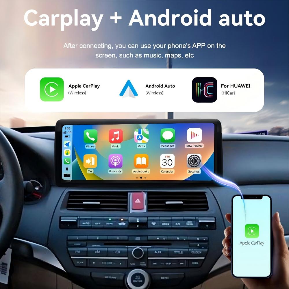 12.3 inch For Honda Accord 8th 2008-2013 Infotainment Navigation System Car Multimedia Touch Screen Head Unit Android 14 Car Radio GPS