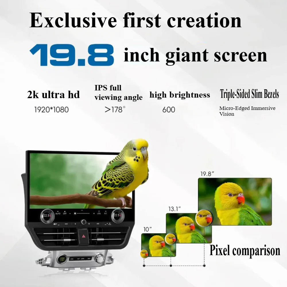 19.8" For Toyota Land Cruiser LC200 2008-2015 Android Navigation Screen Car Radio Multimedia Player Qualcomm Octa-core 360° Panoramic All-in-One Unit