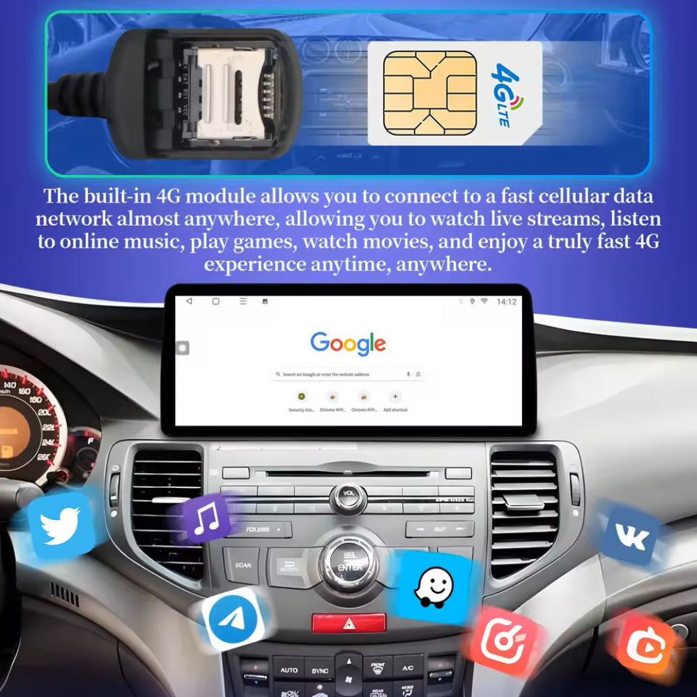 12.3 inch For Honda Accord 9th 2014-2017 Infotainment Navigation System Car Multimedia Touch Screen Head Unit Android 14 Car Radio GPS