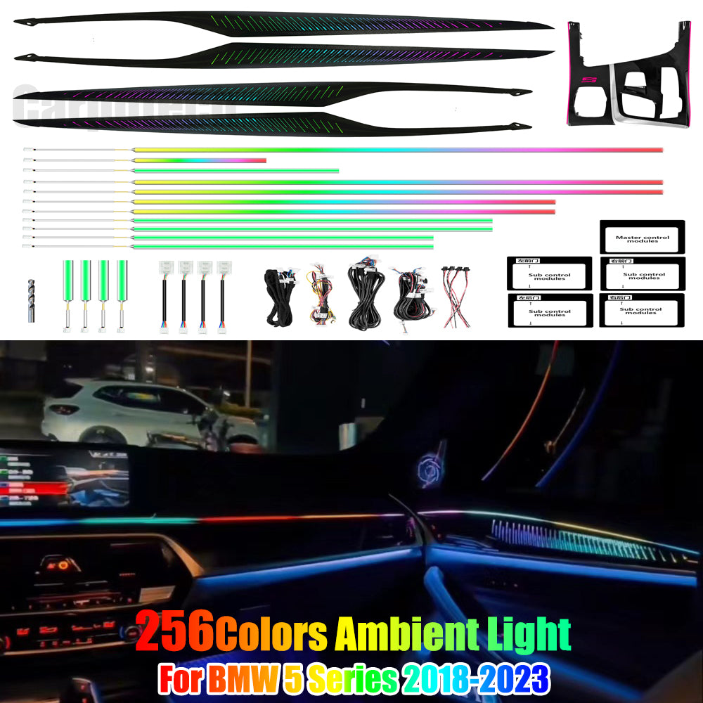 Upgrade 256 colors Symphony LED Car Interior Ambient Lighting For BMW 5 Series G30 G38 2018-2023 Atmosphere Strip Accessories