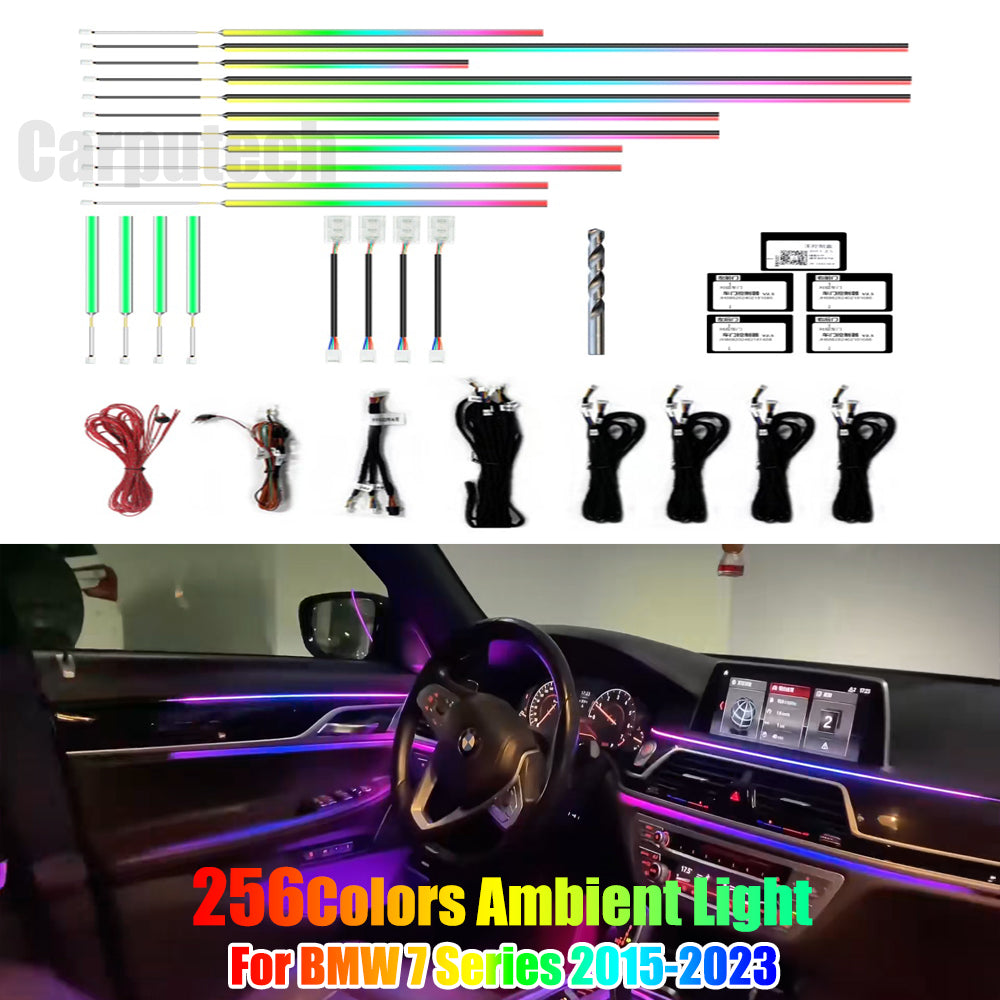For BMW 7 Series G11 G12 2015-2023 256 Colors Symphony LED Car Interior Ambient Lighting Atmosphere Strip Accessories Upgrade