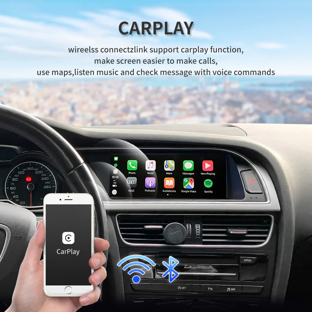 For Audi A5 2009-2016 8.8inch 8 Core Android System Car Display Screen WIFI 4G SIM BT GPS Navi Touch Stereo Player Carplay