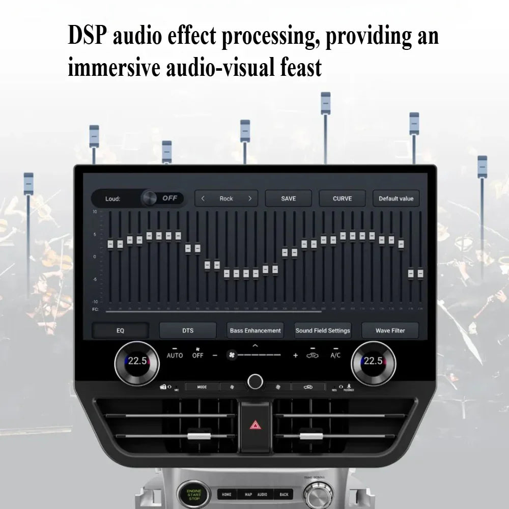 19.8" For Toyota Land Cruiser LC200 2008-2015 Android Navigation Screen Car Radio Multimedia Player Qualcomm Octa-core 360° Panoramic All-in-One Unit