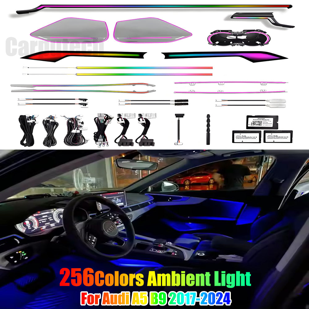 Upgrade 256 Colors Symphony Led Car Interior Ambient Lighting Decoration for Audi A5 B9 2017-2024 Atmosphere Strip Accessories