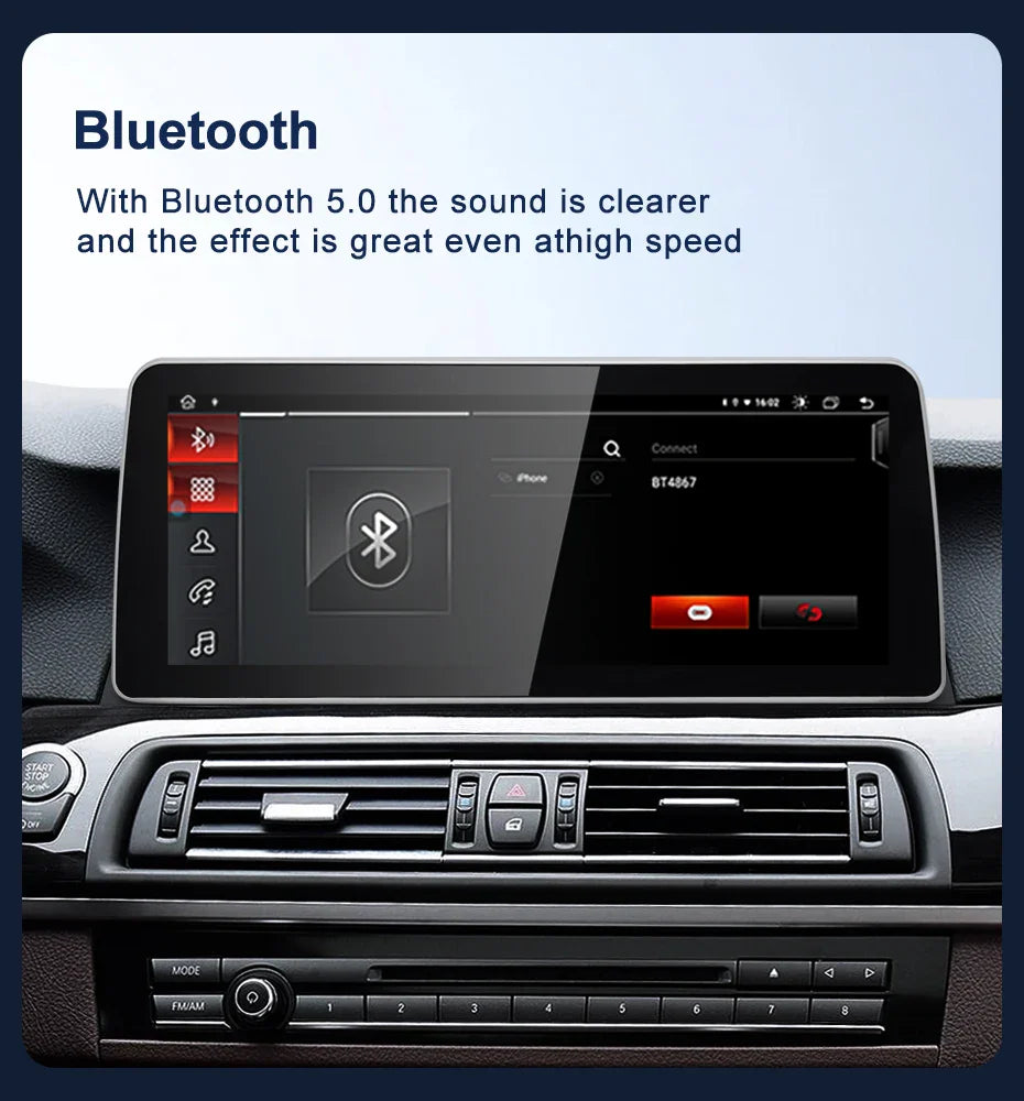 For BMW F10 F11 MTK 12.3 inch DSP CarPlay AUTO Android 13 Car Stereo Multimedia Head Unit Radio Bluetooth CIC NBT