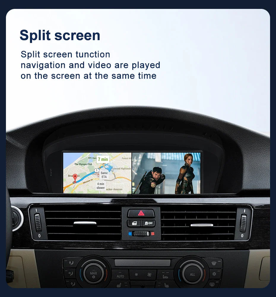 For BMW 3series E90 E91 5series E60 E61 CCC ID8 New UI 8.8inch Touch Screen Wireless CarPlay AUTO Android 13 System Head Unit Radio Bluetooth