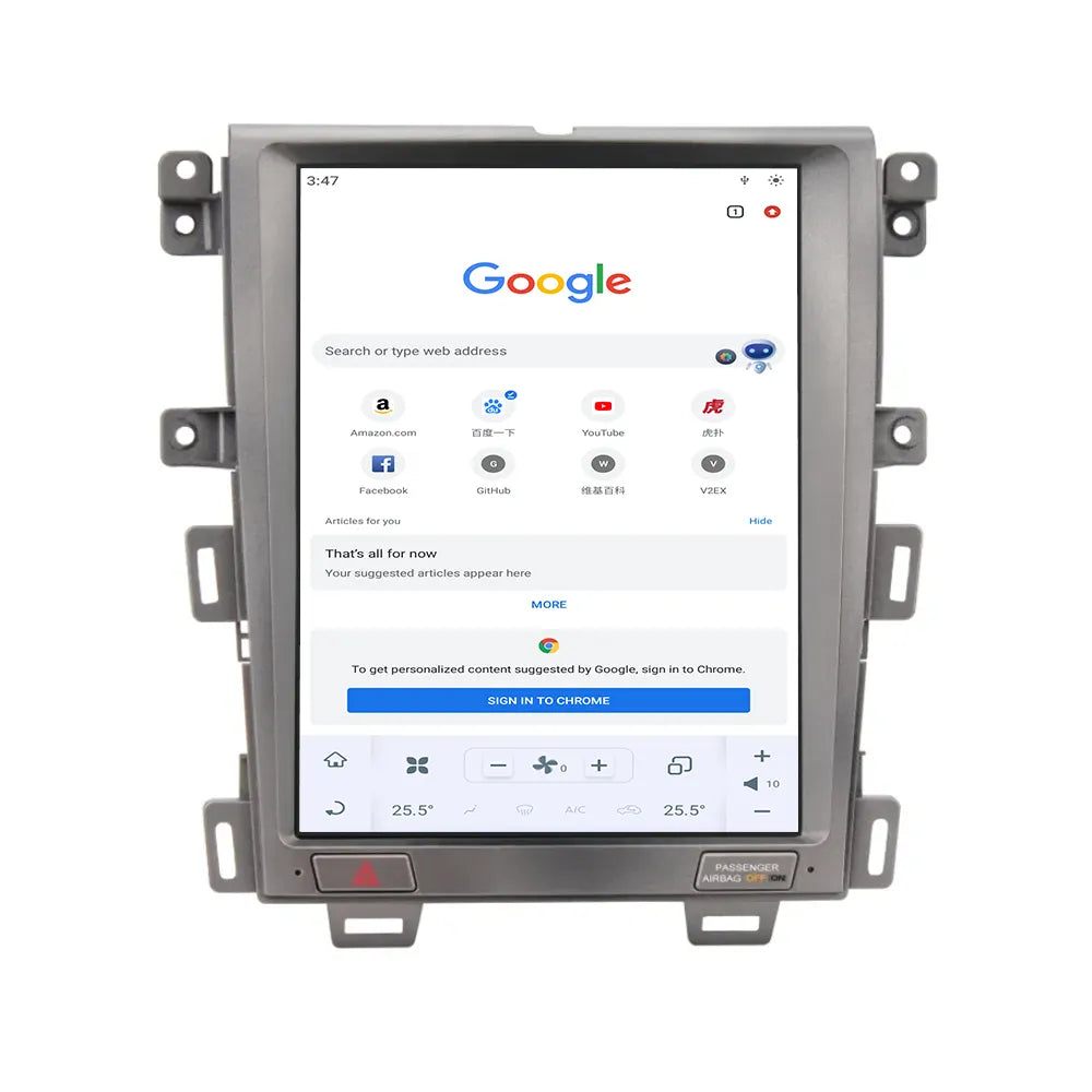 12.1" Qualcomm For Ford Edge 2008-2014 Car Radio Stereo Carplay Upgrade Tesla Style Screen Android Auto GPS Navigation Multimedia Player