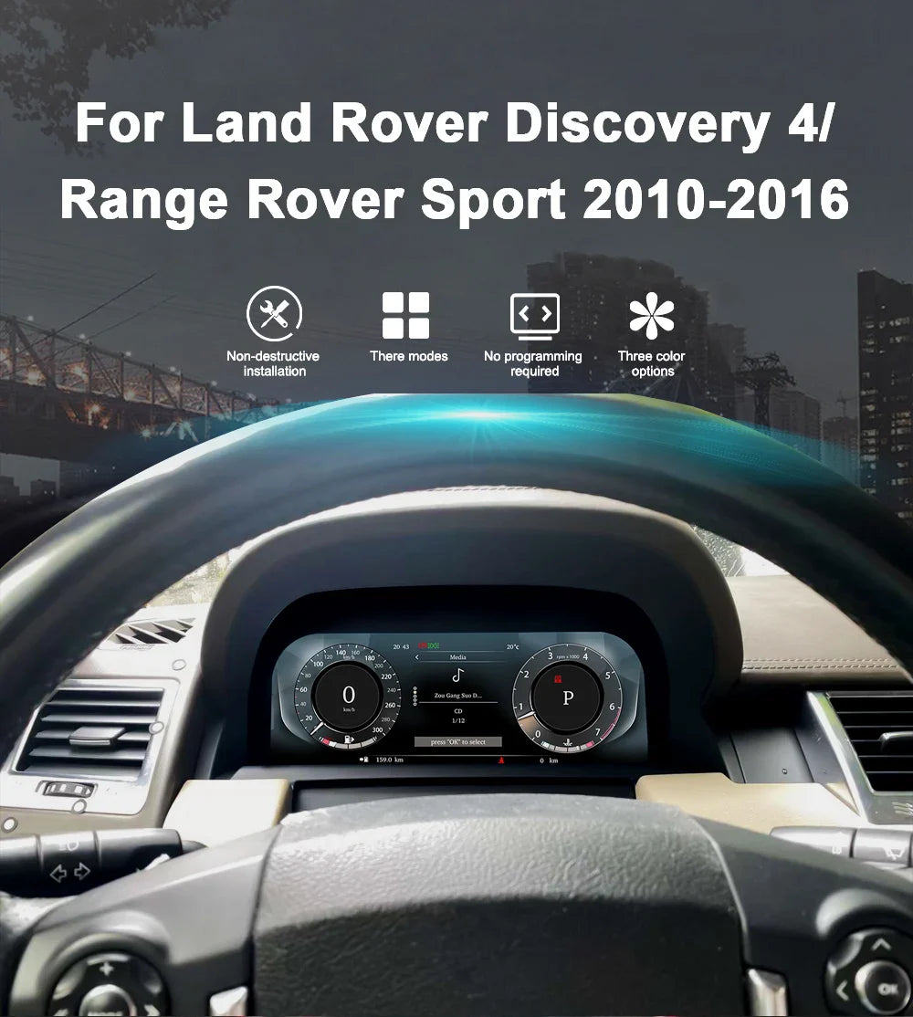 For Land Rover Discovery 4/ Range Rover Sport 2010-2016 12.3" LCD Digital Dashboard Cluster Car Panel Speedometer Virtual Cockpit