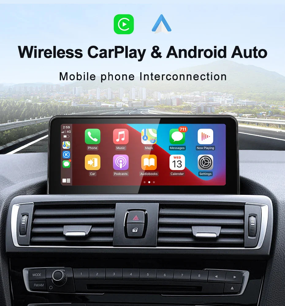 For BMW 1series F20 F21 NBT Snapdragon665 Wireless Carplay AUTO Android 13 Car GPS Navi Stereo Multimedia Head Unit Radio Blueto