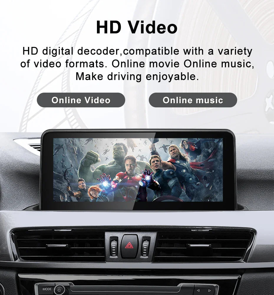 For BMW X1 F48 X2 Snapdragon665 10.25 inch Wireless Apple Carplay Auto Android 12 Car Multimedia Head Unit Radio Bluetooth NBT