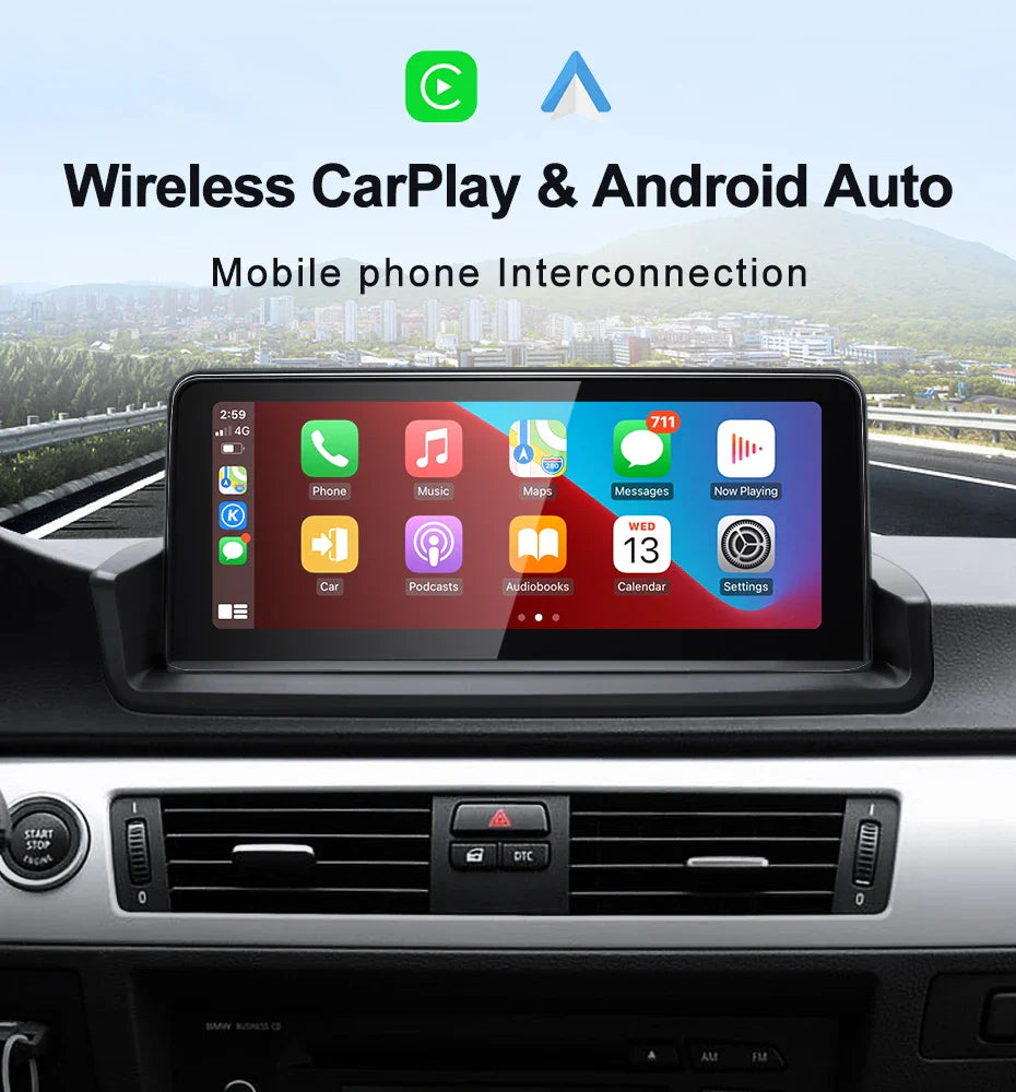 For BMW 3Series E90 E91 E92 Snapdragon665 10.25inch Touch Screen Wireless Carplay Android 13 Stereo Multimedia Head Unit Radio AUTO Bluetooth