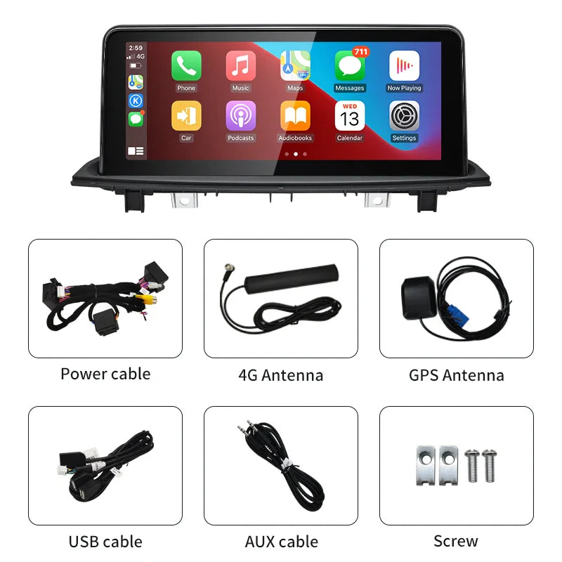 For BMW X1 F48 X2 Snapdragon665 10.25 inch Wireless Apple Carplay Auto Android 12 Car Multimedia Head Unit Radio Bluetooth NBT