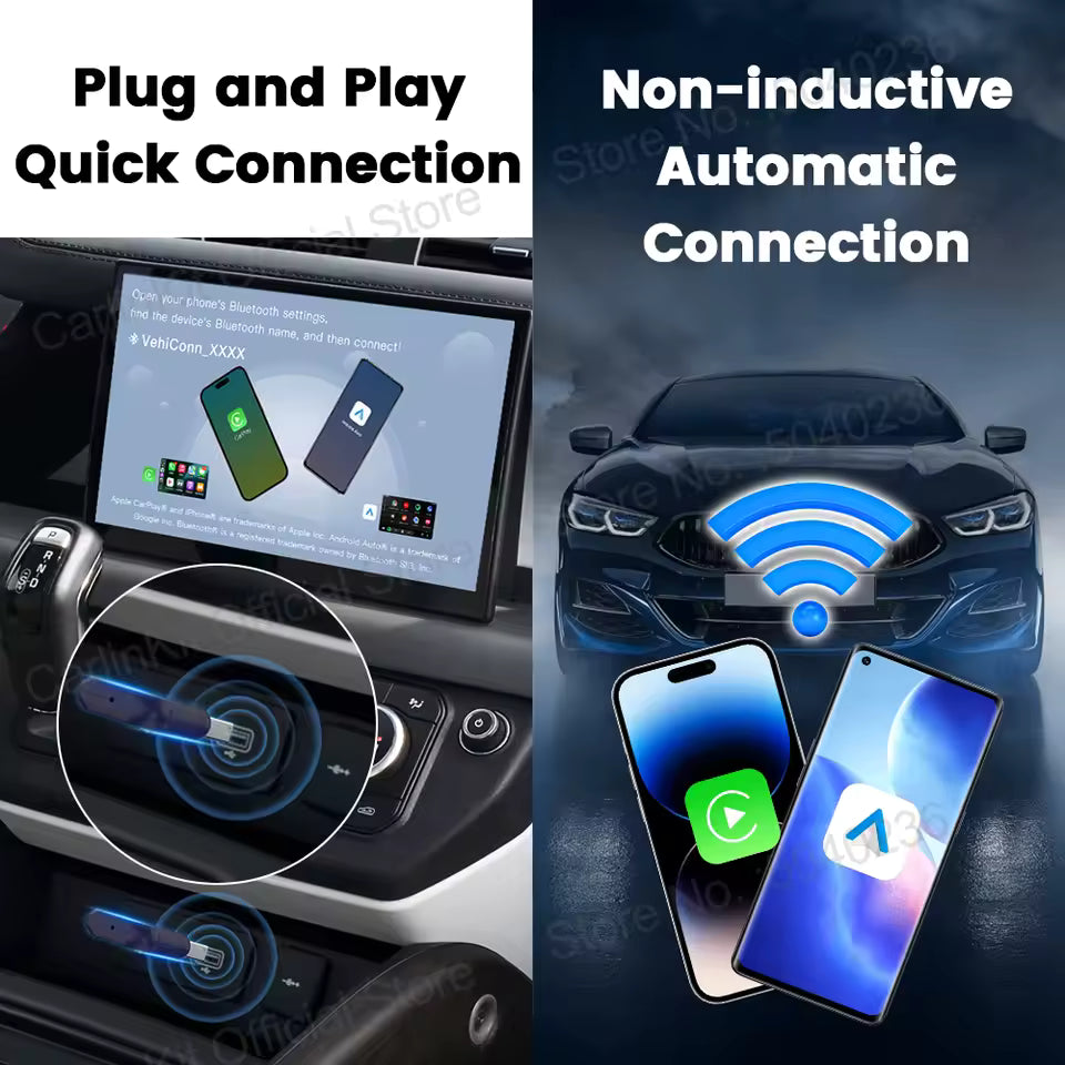 Carlinkit Mini Ultra – Ultra-Compact 2-in-1 Wireless CarPlay & Android Auto Adapter | USB-A/USB-C, 5.8 GHz Wi-Fi, OTA Firmware