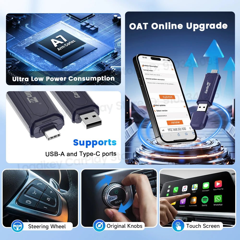 Carlinkit Mini SE Pro | Wireless CarPlay & Android Auto Adapter | USB Dongle with WiFi & Bluetooth | Plug & Play OTA Upgrade