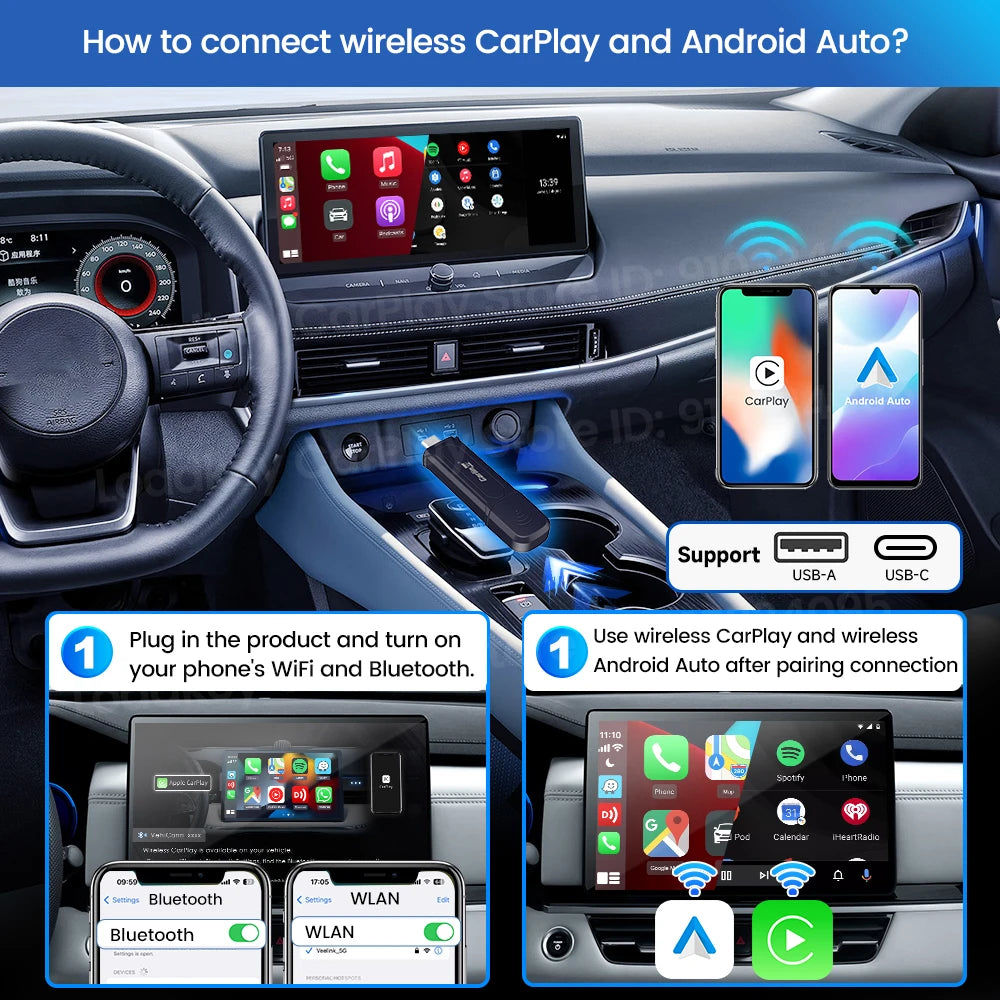 Carlinkit Mini SE Pro | Wireless CarPlay & Android Auto Adapter | USB Dongle with WiFi & Bluetooth | Plug & Play OTA Upgrade