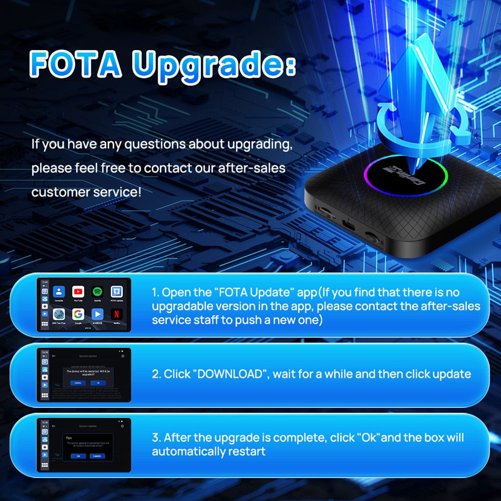 2023 Carlinkit Android 13 Car TV Box LED Android Auto CarPlay Wireless Adapter QCM6125 8-Core IPTV Netfilx Play Video CarPlay Ai Box