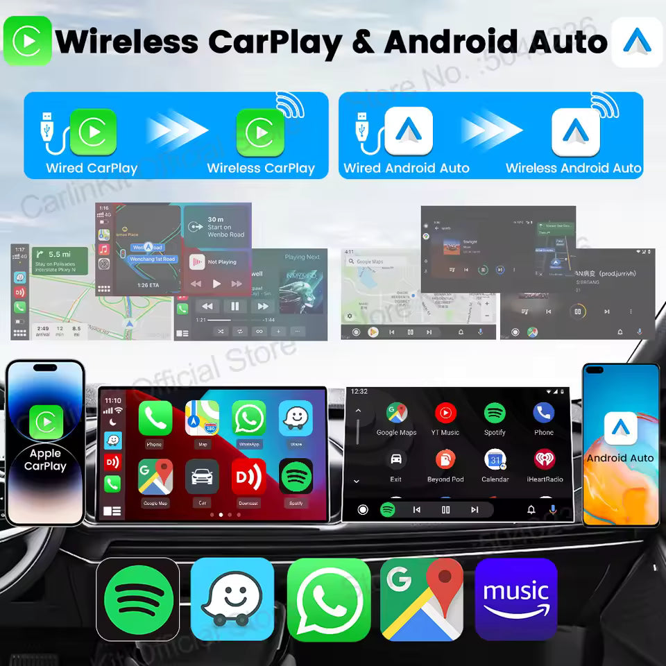 Carlinkit Mini Ultra – Ultra-Compact 2-in-1 Wireless CarPlay & Android Auto Adapter | USB-A/USB-C, 5.8 GHz Wi-Fi, OTA Firmware