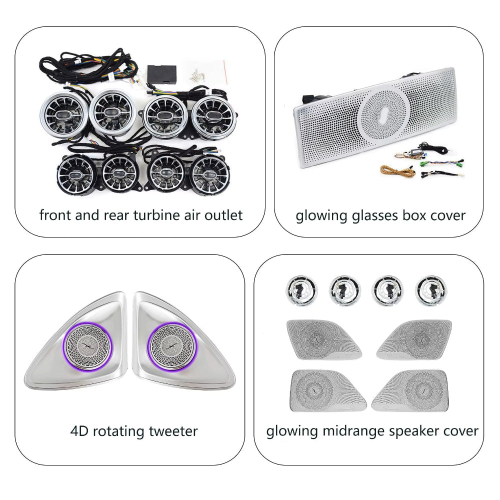 Full Set 64 Colors Ambient Light Kit for Mercedes Benz S-Class W222 2014-2020