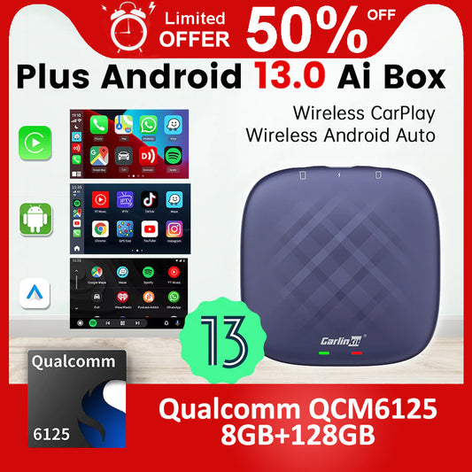 CarlinKit CarPlay Ai Box Android 13 Plus QCM6125 8-core Wireless Android Auto&Apple CarPlay Netflix TV Box For OEM Wired CarPlay
