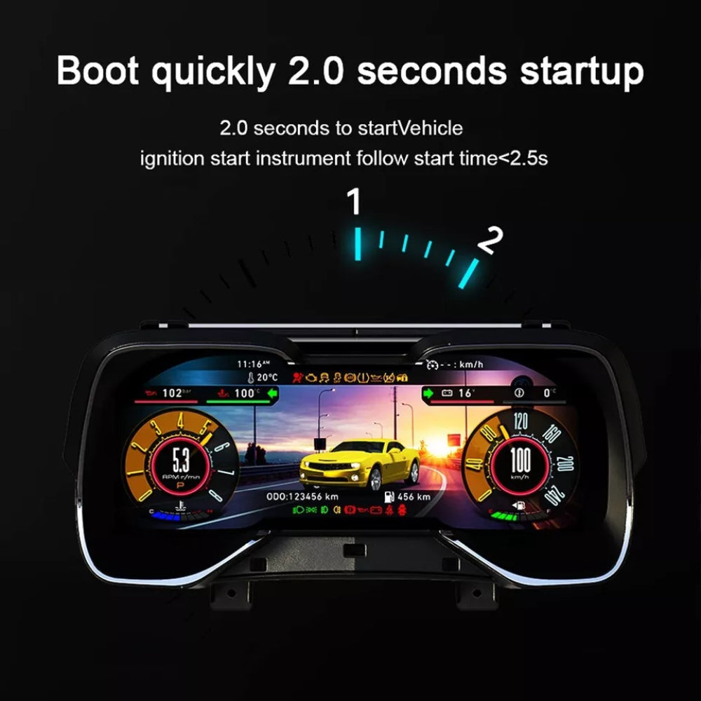 12.3" LCD Digital Dashboard Cluster For Chevrolet Camaro 2010-2015 Car Panel Speedometer Virtual Cockpit