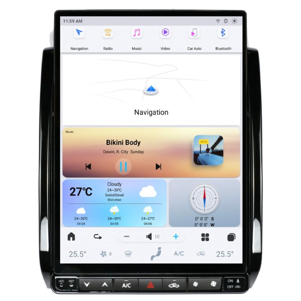 13.8" Qualcomm For Toyota Tacoma 2005-2015 Car Radio Stereo Carplay Upgrade Tesla Style Screen Android Auto GPS Navigation Multimedia Player
