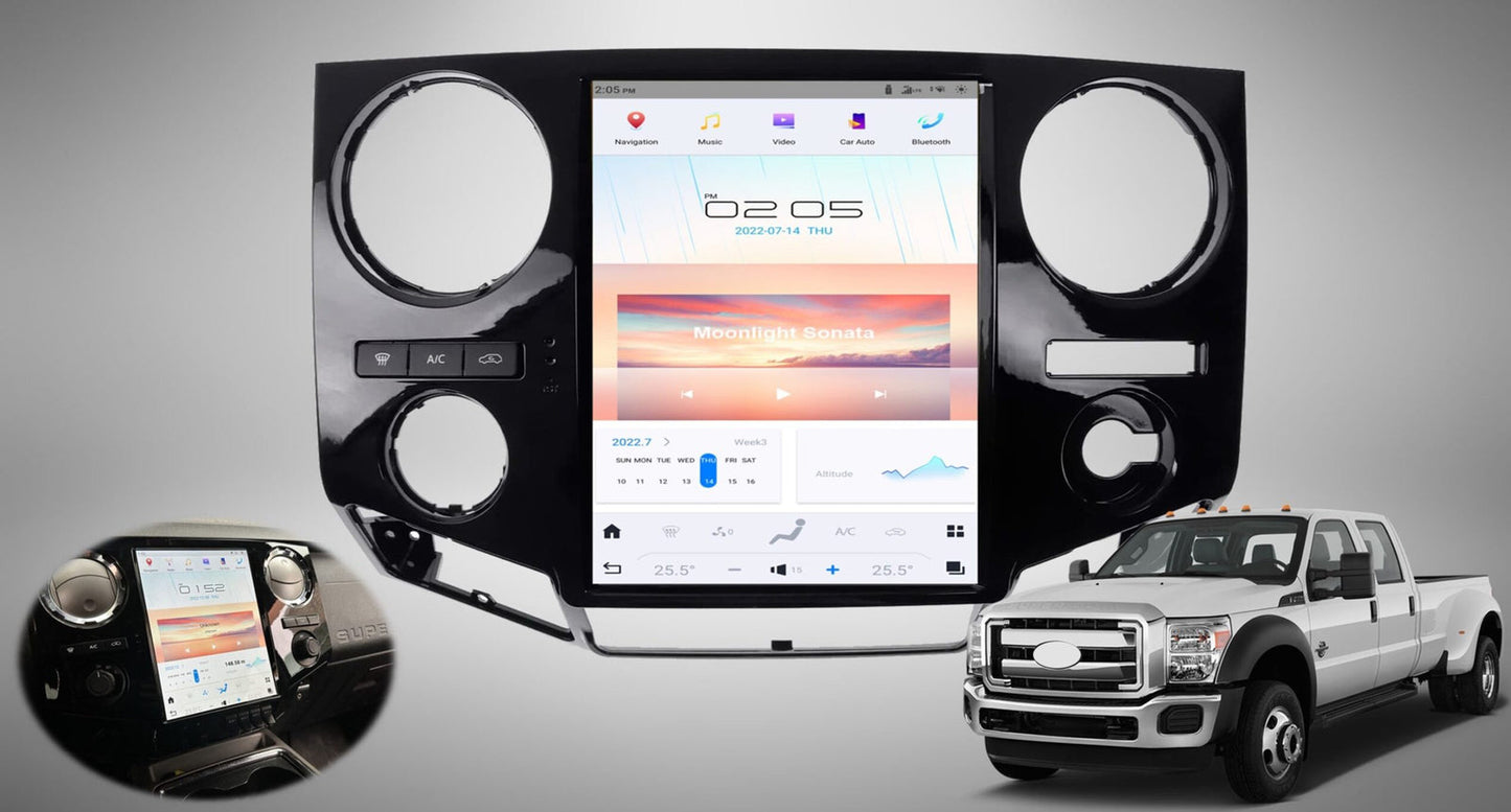 12.1" Tesla-Style Android Screen for Ford F-250 F-350 2009–2016 | Wireless CarPlay & Android Auto
