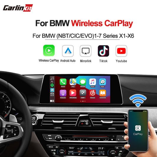 CarlinKit Decoder Wireless Carplay&Android Auto Module Box Play Video For BMW All Series X1-X6 MINI Cooper NBT CIC EVO System