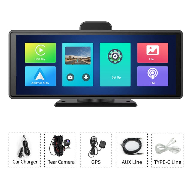 Car Player - Add wireless carplay/Wireless Android Auto Car DVR Video Recorder to your car 10.26" Touch Screen