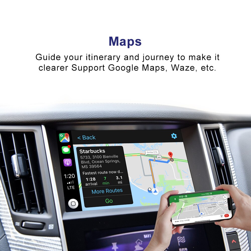Wireless CarPlay Android Auto MMI Interface for Infiniti Q50 QX50 Q60 Q50L QX60 Q70 2015-2019 Video Module Box Mirror-Link
