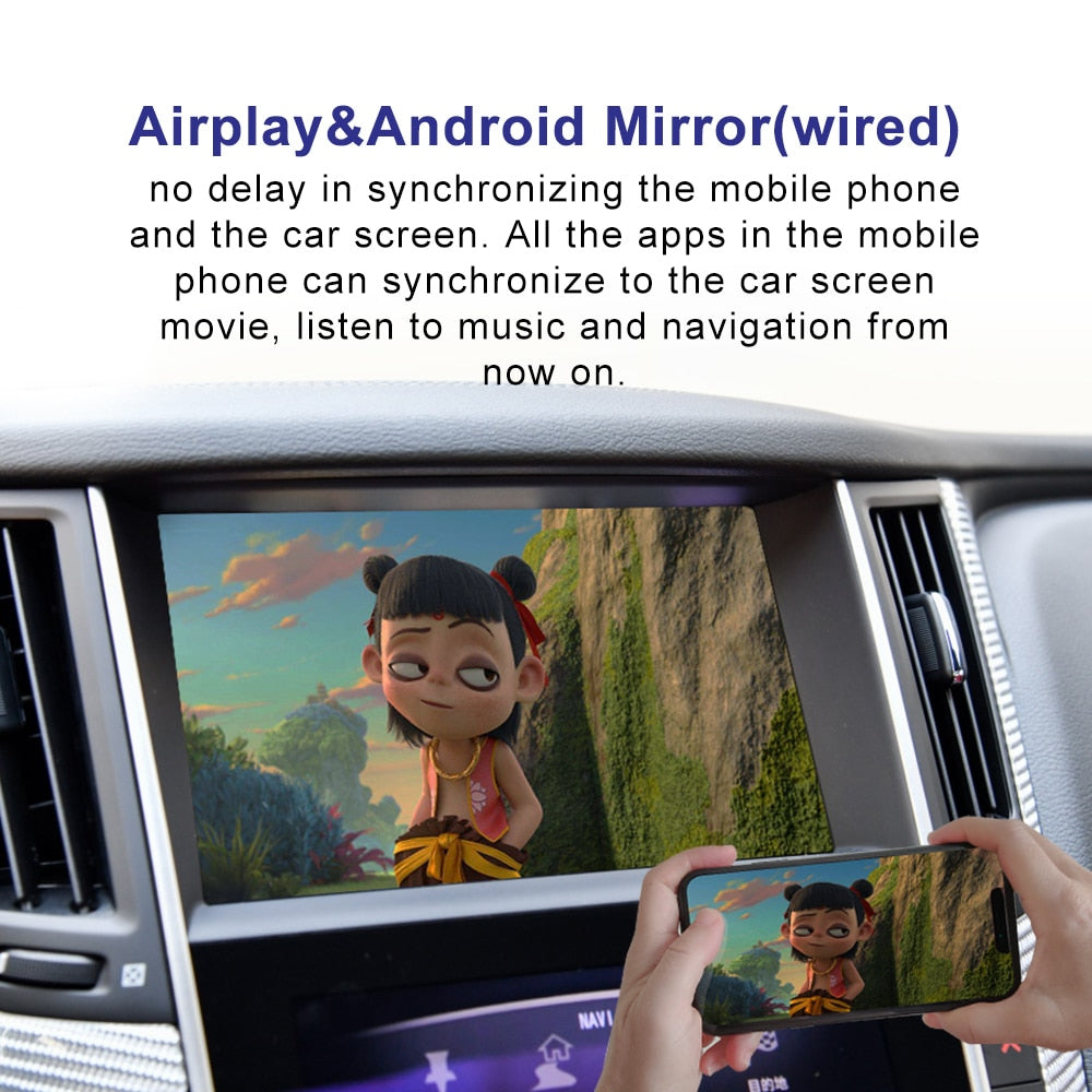 Wireless CarPlay Android Auto MMI Interface for Infiniti Q50 QX50 Q60 Q50L QX60 Q70 2015-2019 Video Module Box Mirror-Link