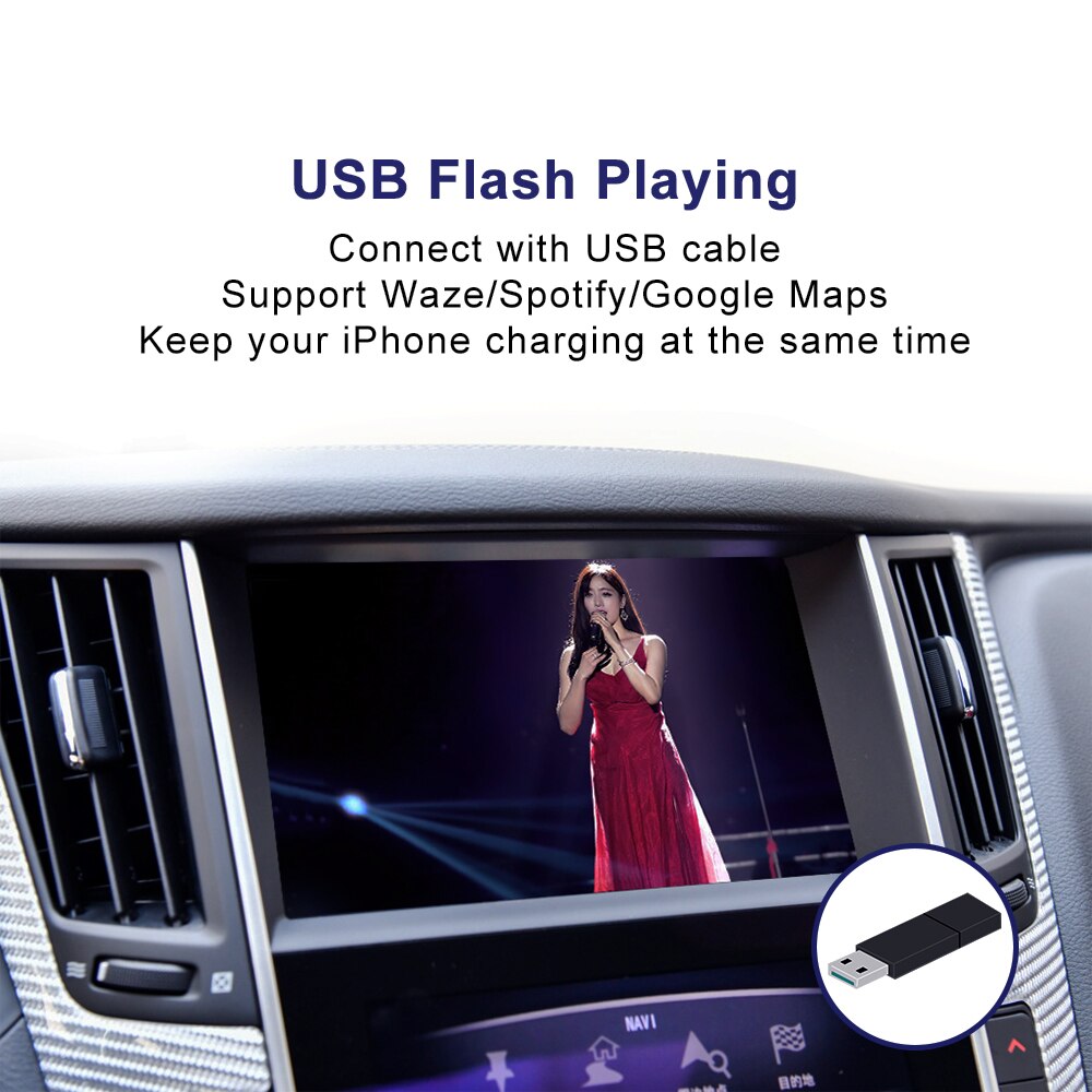 Wireless CarPlay Android Auto MMI Interface for Infiniti Q50 QX50 Q60 Q50L QX60 Q70 2015-2019 Video Module Box Mirror-Link