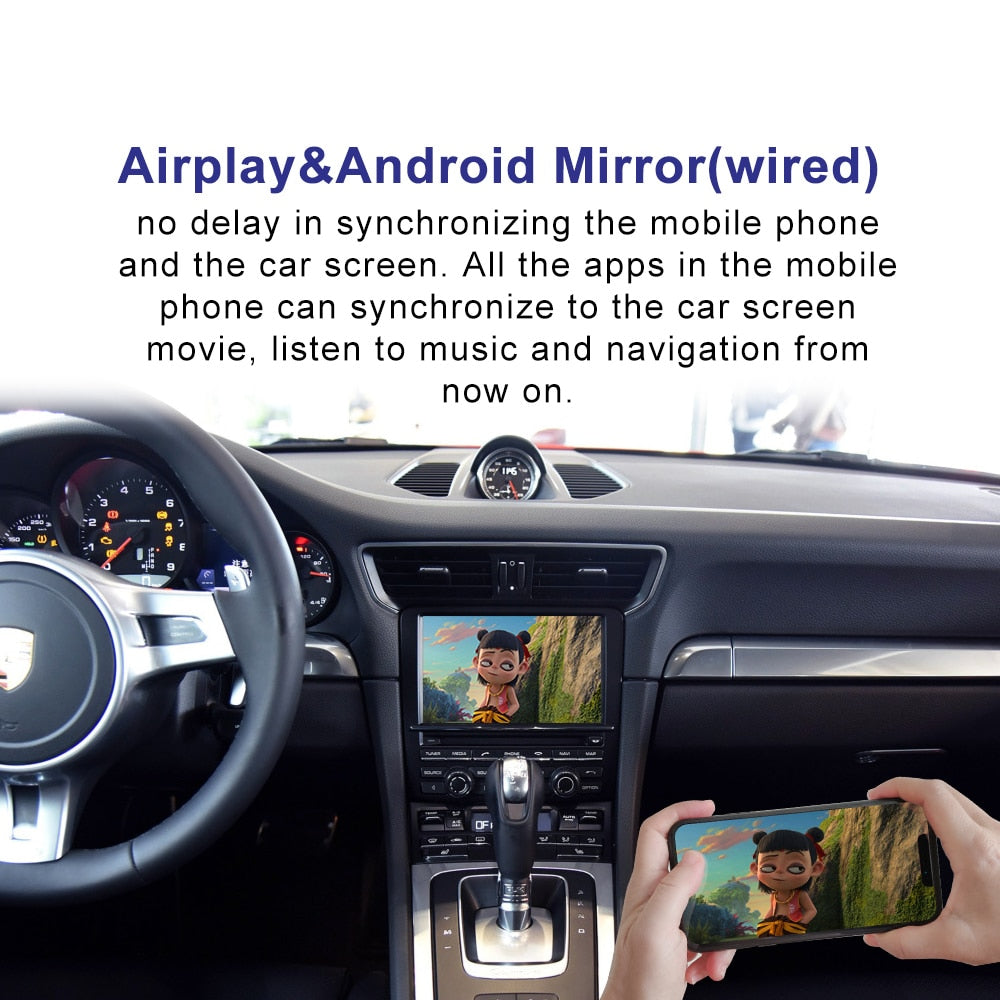 Wireless CarPlay Android Auto MMI Interface for Porsche 911 Bosxter Cayman Macan Cayenne Panamera Video Module Box Mirror-Link