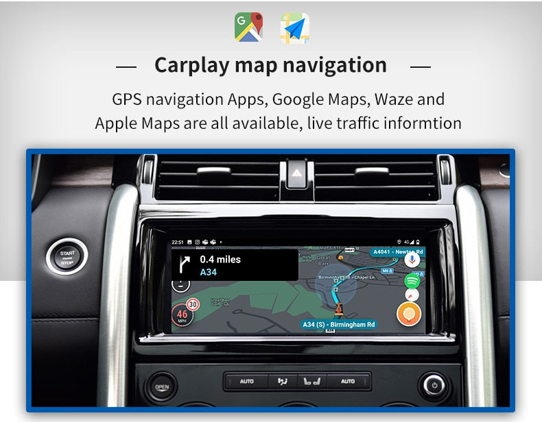 Wireless CarPlay Android Auto for Jaguar XE XF Land Rover Evoque Discovery 4 Module Box Multimedia Video Interface Decoder