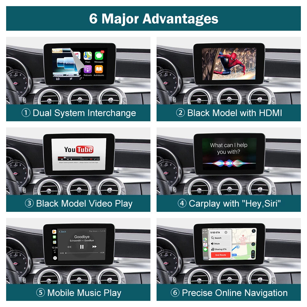 Wireless Apple Carplay Module for Mercedes Benz A B C E CLS GLE GLA GLC GLK ML S Class NTG4.5 NTG5.0 Android Auto Interface