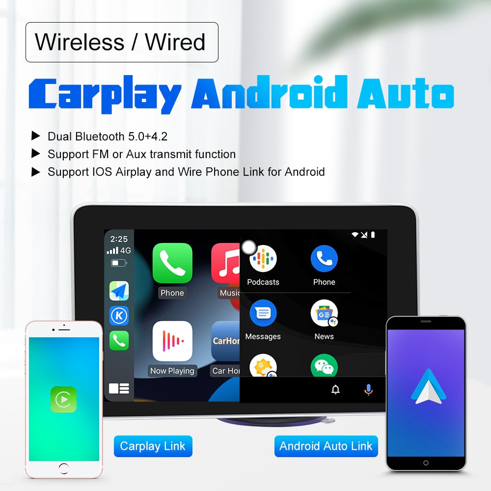 7.5inch Wireless Carplay Android Auto Tablet Portable Multimedia Player Car Radio MP5 Netflix Account Airplay FM Touch Screen For Cars rs Motocycle