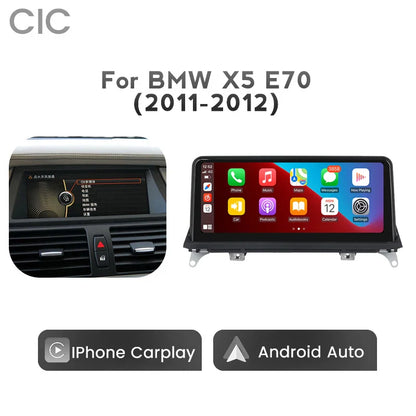 10.25" Wireless Apple CarPlay Android Auto Car Multimedia Screen for BMW X5 X6 E70 E71 F15 F16 2007-2017 Head Unit Video IPhone