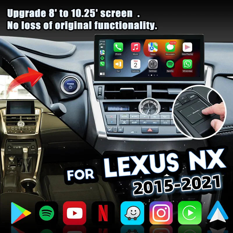 10.25 Inches Lexus NX NX300 NX200 2015-2021 Car Radio Multimedia Player Wireless CarPlay Android Auto Upgrade Android Touch Screen
