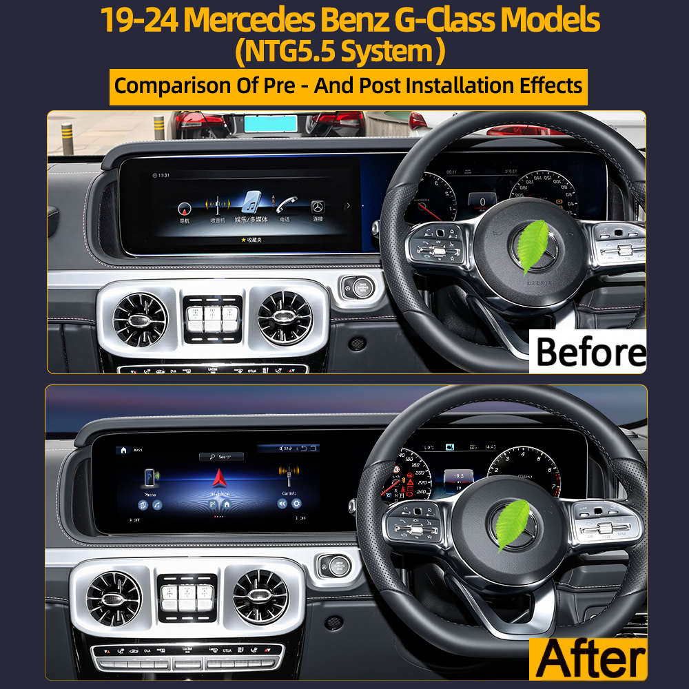 24.6'' For Mercedes-Benz G-Class 2019-2024 Android Screen  Infotainment Navigation System Car Multimedia Touch Screen Head Unit Car Radio + Digital Dashboard Cluster