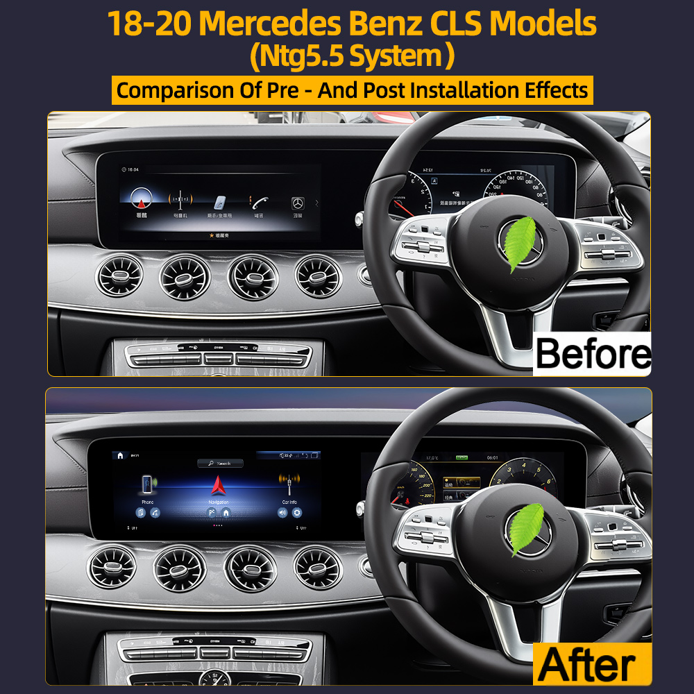 24.6'' For Mercedes-Benz CLS 2018-2020 Android Screen  Infotainment Navigation System Car Multimedia Touch Screen Head Unit Car Radio + Digital Dashboard Cluster