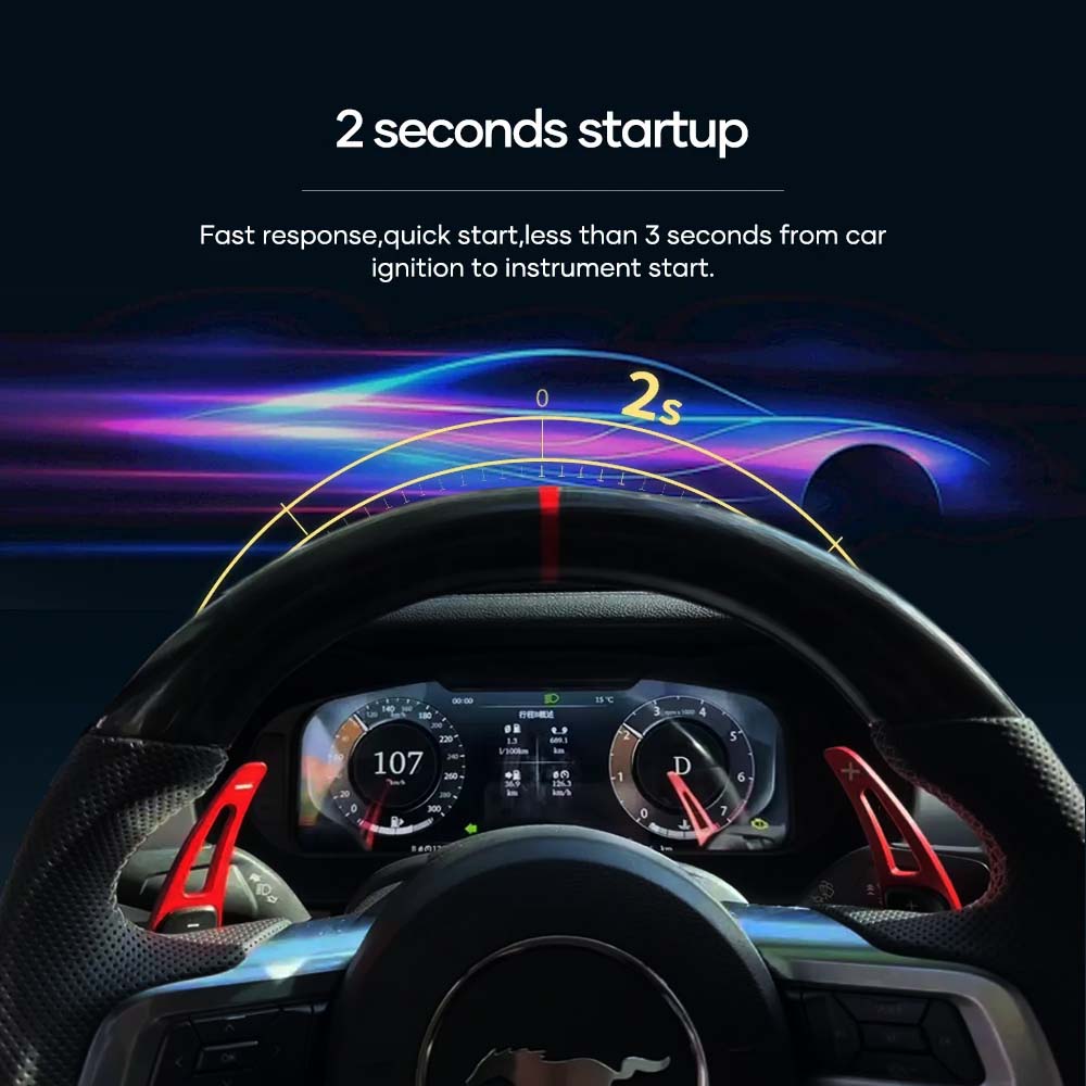 12.3" LCD Digital Dashboard Cluster For Ford Mustang 2012-2023 Car Panel Speedometer Virtual Cockpit