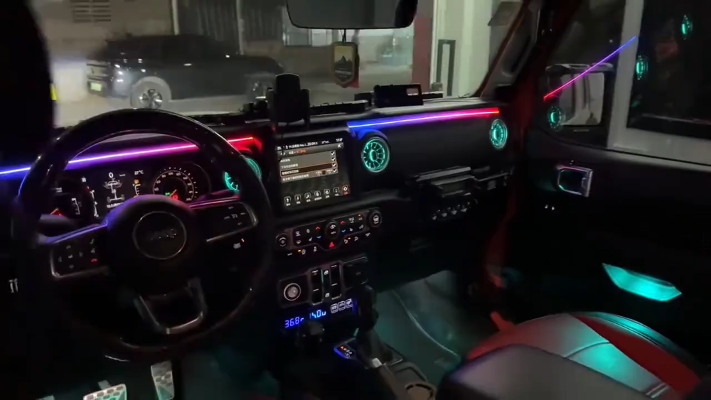 Upgrade Symphony Led Car Interior Ambient Lighting for Jeep Wrangler JL 2018-2024 Atmosphere Strip Accessories Decoration