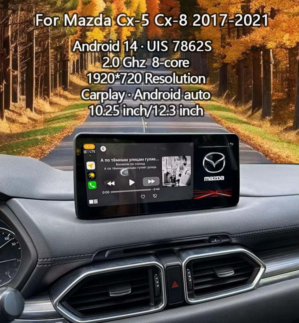 10.25'' For  For Mazda CX-5 CX-8 2017-2021 Dual System Android Screen Infotainment Navigation System Car Multimedia Touch Screen Head Unit Car Radio GPS